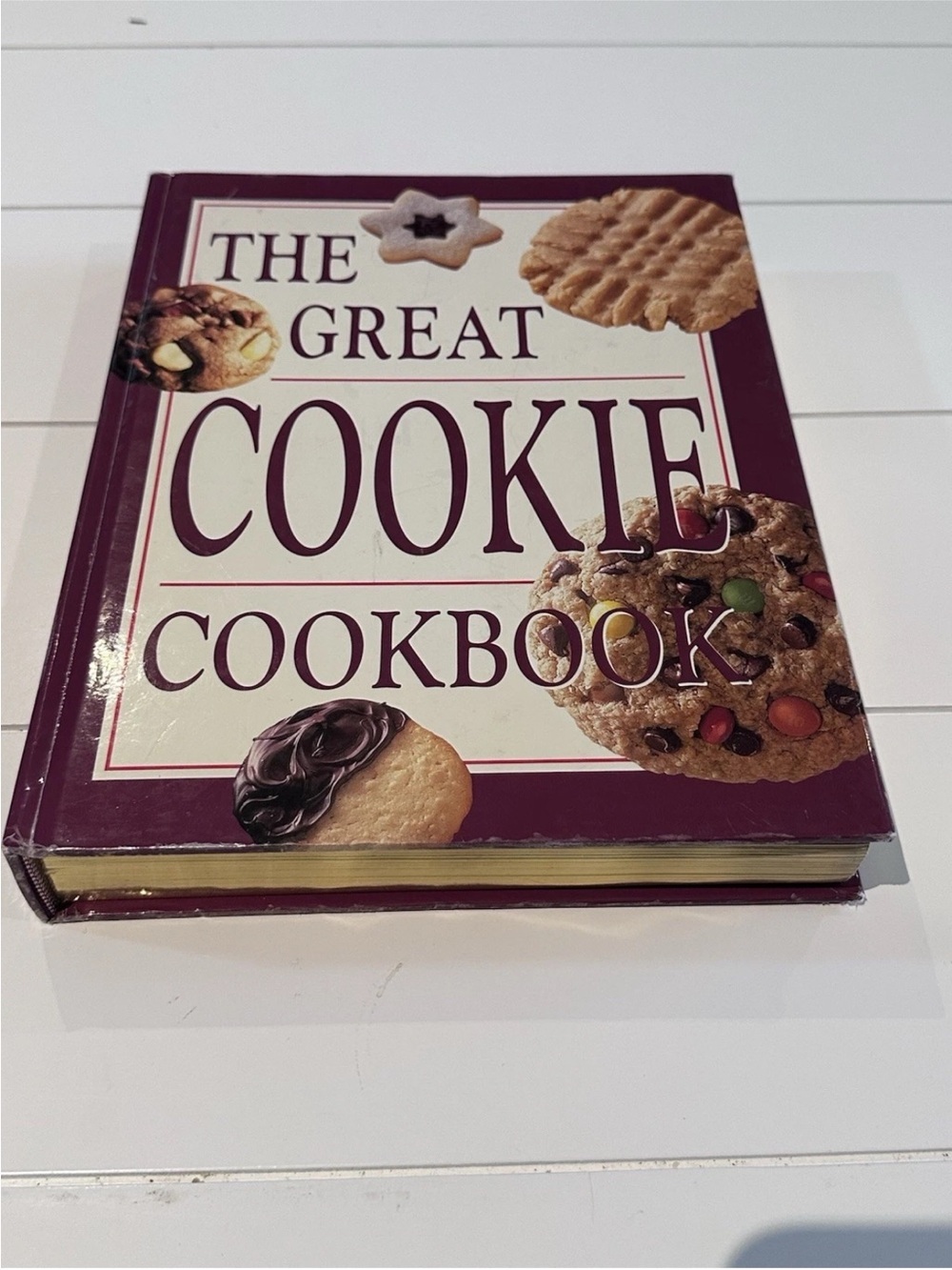 The Great Cookie Cookbook Hardcover 2001 Gold Gilded Pages Recipe Book